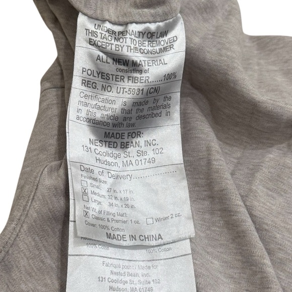 Nested Bean Gently Weighted Zen Sleepsack in Heathered Grey Unisex Size 6-24mo - Picture 7 of 9